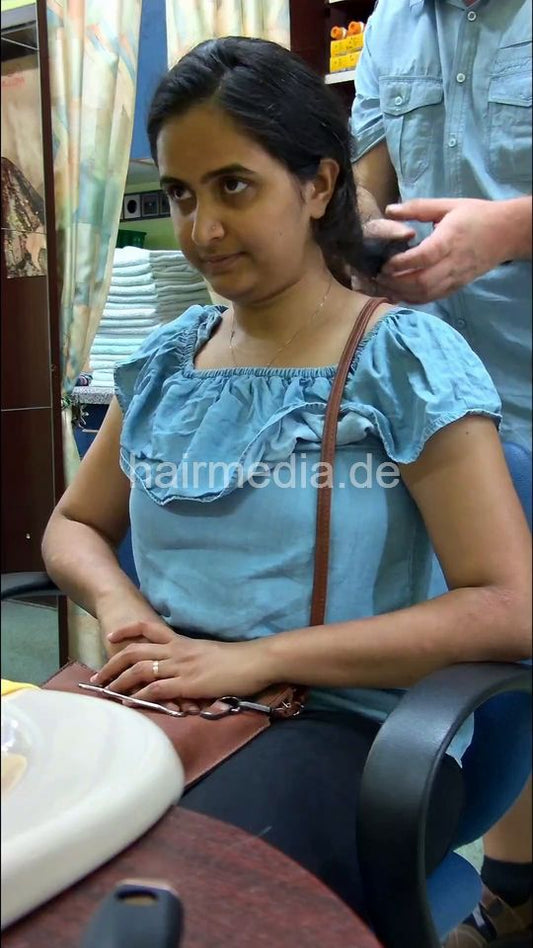 2303 Indian Rapunzel barberette Swati by salonbarber forward shampoo and blow dry  vertical video