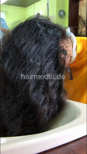 2303 Indian Rapunzel barberette Swati by salonbarber forward shampoo and blow dry  vertical video