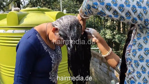 1242 Ananya And Sukanya Washing Each Other_s Hair And Getting Their Hair Washed By Barber