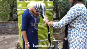 1242 Ananya And Sukanya Washing Each Other_s Hair And Getting Their Hair Washed By Barber