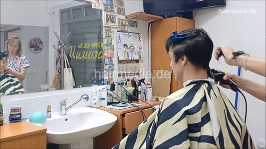 8402 Vera 1 buzzcut in barbershop by female barber JelenaB