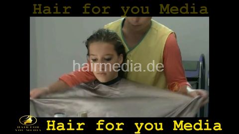 backwards hair and face wash yellow apron