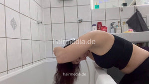 1076 MarinaP self shampooing at home over bath tub