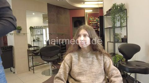Haircut in Vilnius - thick permed hair by barber