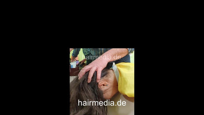 2303 Leyla100 very thick and very long hair forward shampooing by barber facecam vertical