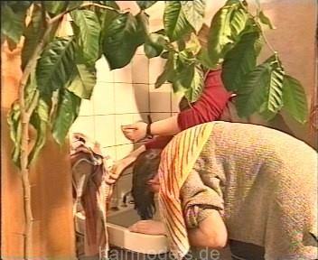 0054 russian barberette Olga 1990 vintage wash and set 22 min video for download