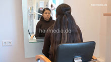 Cargar imagen en el visor de la galería, 1172 KarlaE long thick hair backward salon shampoo by barber ASMR richlather HQ cam