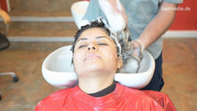 Carica l&#39;immagine nel visualizzatore di Gallery, 1172 KarlaE long thick hair backward salon shampoo by barber ASMR richlather HQ cam