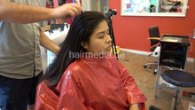 将图片加载到图库查看器，1172 KarlaE long thick hair backward salon shampoo by barber ASMR richlather facecam