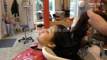 Cargar imagen en el visor de la galería, 1172 KarlaE long thick hair backward salon shampoo by barber ASMR richlather facecam part 2