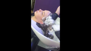 1091 Mary salon glove shampooing and haircut - filmed by Zoya