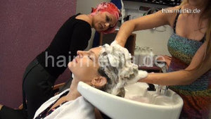 9067 Part 04 double backward manner shampooing synced hairwashing