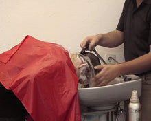 Carica l&#39;immagine nel visualizzatore di Gallery, 746 RebeccaW hobby salon shampooing forward over backward bowl by barber