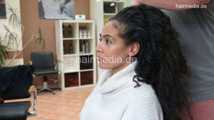 1171 Amal barberette in pullover long pampering ASMR salon backward salon shampoo by barber
