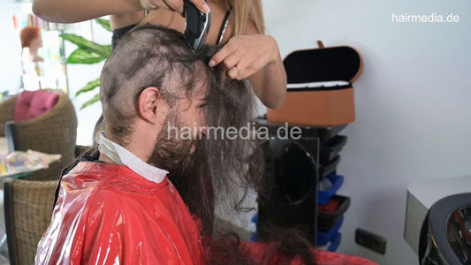 1197 05 Zoya punishment buzz headshave a long hair guy