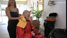 Load image into Gallery viewer, 1197 05a Zoya punishment headwash after headshave a long hair guy