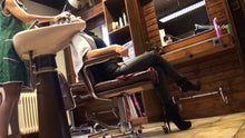 Load image into Gallery viewer, 1014 1 Alina in boots and leatherpants by Aida in Nylonkittel backward salon shampooing
