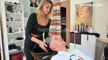 Load image into Gallery viewer, 1204 08 MichelleH doing Miglo backward salon shampooing