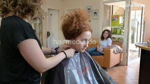 7203 Diana 1 redhead teen curly hair drycut dry haircut