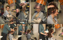 Load image into Gallery viewer, 6105 09 SarahS wet set chewing teen in hairsalon vintage dryers