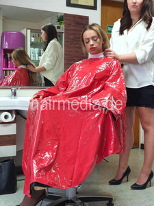 PVC Salon cape very large and heavy red