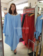 Load image into Gallery viewer, PVC Salon cape very large and heavy baby blue