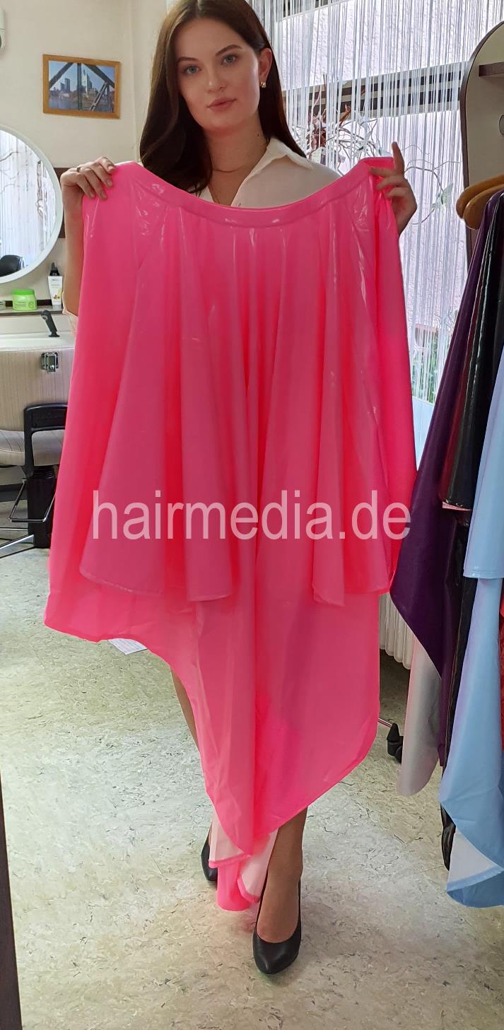 PVC Salon cape very large and heavy pink