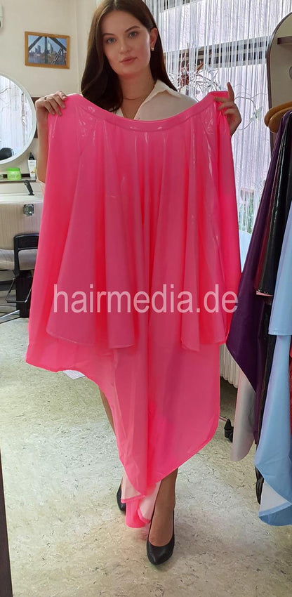 PVC Salon cape very large and heavy pink