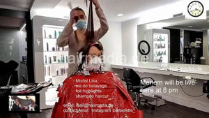 1050 211113 Lisa balayage, shampoo, cut livestream