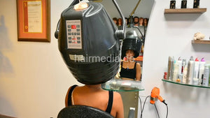1050 220820 private Livestream Amal leatherpants self hair backwardshampoo hooddryer