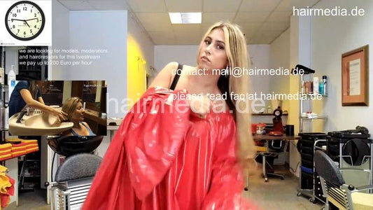1050 220424 Julia at Zoya, haircut, styling, cape show, salon waiting, doing male client