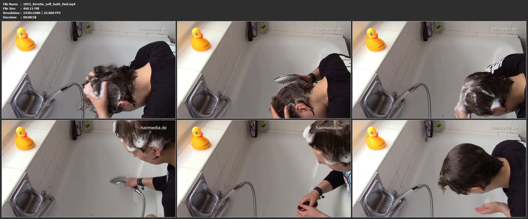 1052 Kersty unbreakable self hairwash forward over bathtub