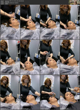 Load image into Gallery viewer, 1057 Zoya XXL hair 201021 salon coloring, washing part in large shiny cape