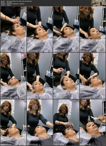1057 Zoya XXL hair 201021 salon coloring, washing part in large shiny cape