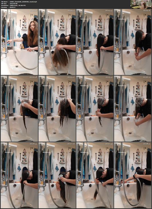 1068 ChristinB 200508 1 self wash forward bathtub 9 min HD video for download