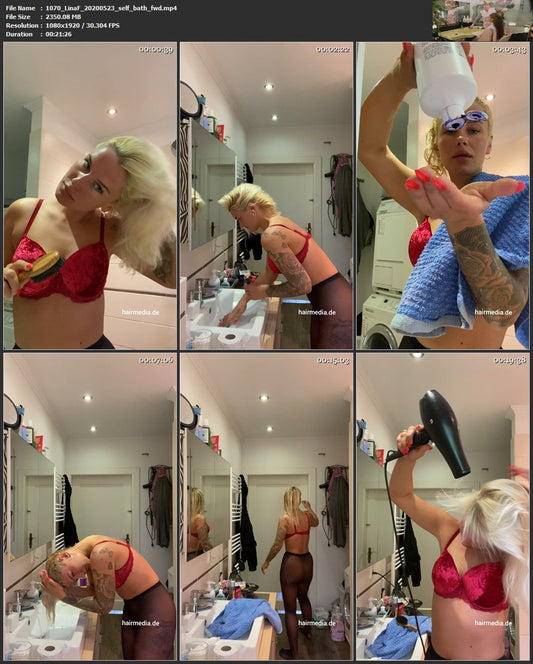 1070 LinaF self shampooing home 200523  22 min HD video for download