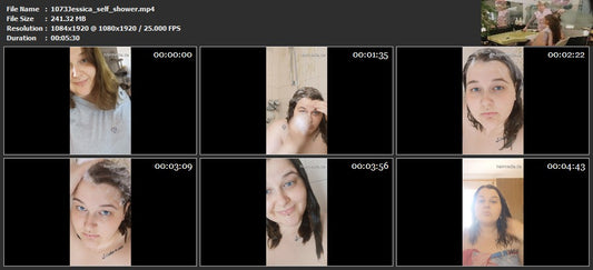 1073 JessicaB24 200518 self shower wash 6 min HD video for download