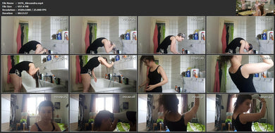 1076 Alexandra self shampooing at home over bath tub