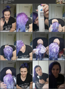 1076 NatasaH blue hair shampoo and blow 18 min HD video for download