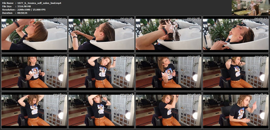 1077 JessicaR barberette self salon backward shampooing 51 min HD video for download