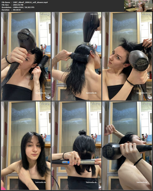 1087 AlinaP self shower shampoo, blow out curling iron