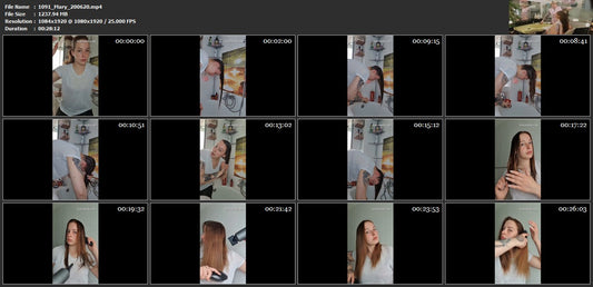 1091 Mary 200620 self forward hair wash at home shampooing - filmed by Zoya