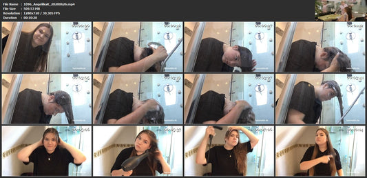 1096 AngelikaK 200626 self home hair shampooing 10 min HD video for download