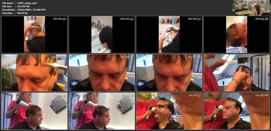1099 Barberette Antje doing a home haircut 19 min video for download