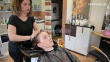 Load image into Gallery viewer, 7203 Diana 2 redhead teen curly hair shampoo and blow