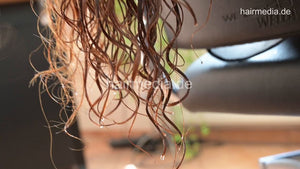 7203 Diana 2 redhead teen curly hair shampoo and blow