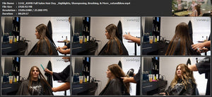 1142 Full Salon hair day, Highlighting, Brushing, Shampooing:   cutting part only 28 min HD video for download