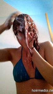 1150 JulieS redhead home 210307 a self bikini shower shampooing in CZ