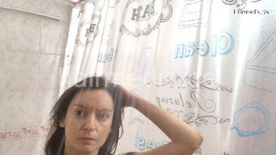 1153 Natasha Ukraine 210318 self home hair shampooing in shower