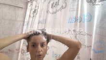 将图片加载到图库查看器，1153 Natasha Ukraine 210318 self home hair shampooing in shower